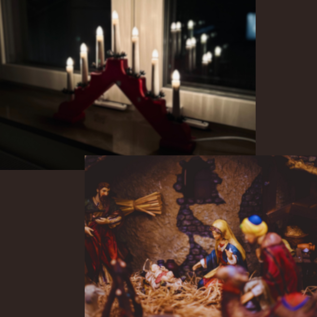 Nativity and Menorah collage